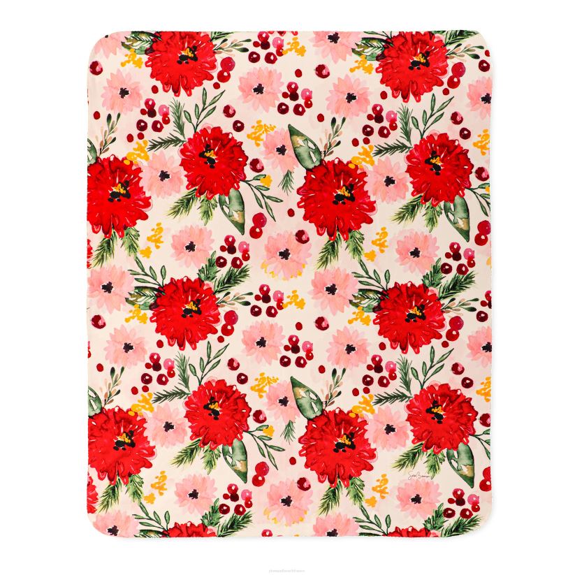 Plow & Hearth saisonniers et cadeaux Jeté polaire sherpa fleurs des Fêtes 0BNZ2304