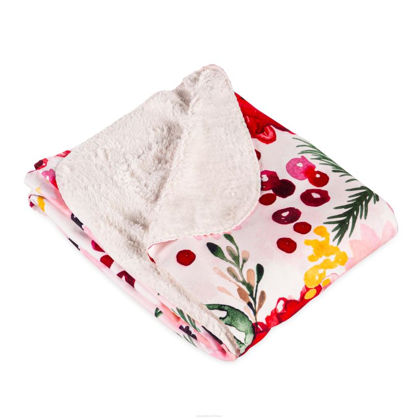 Plow & Hearth saisonniers et cadeaux Jeté polaire sherpa fleurs des Fêtes 0BNZ2304
