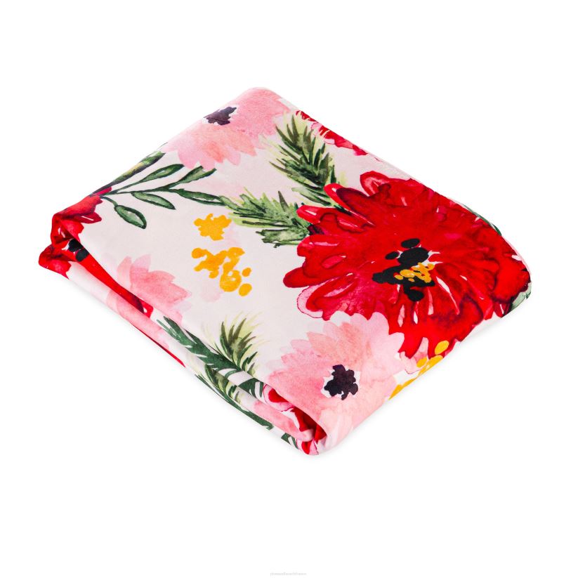 Plow & Hearth saisonniers et cadeaux Jeté polaire sherpa fleurs des Fêtes 0BNZ2304