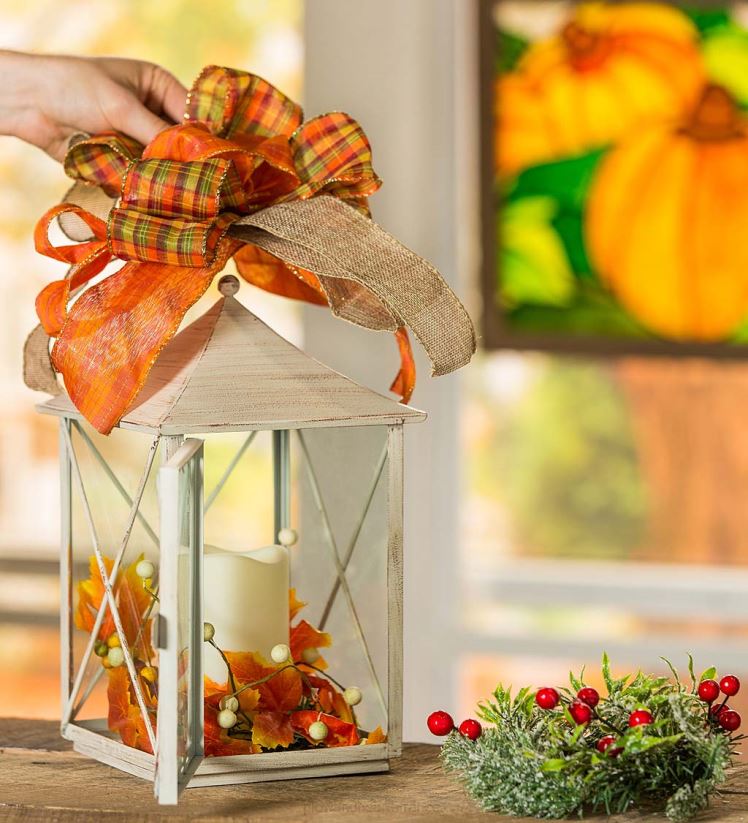 Plow & Hearth saisonniers et cadeaux Lanterne LED interchangeable avec bougie vacillante, décoration de table 0BNZ2241