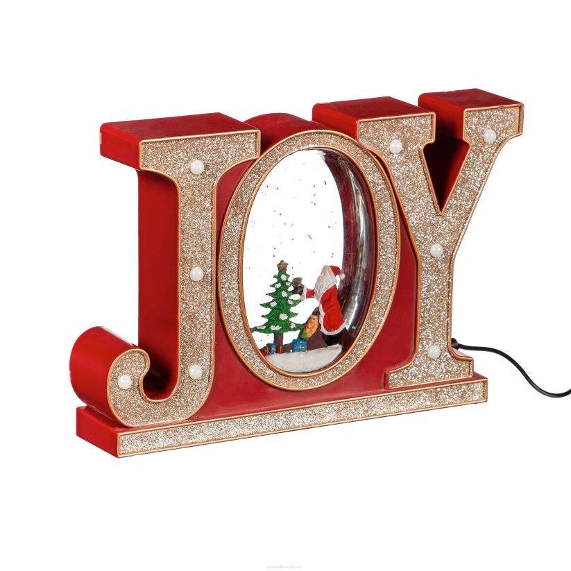 Plow & Hearth saisonniers et cadeaux Lanterne globe d'eau Joy éclairée 0BNZ2189