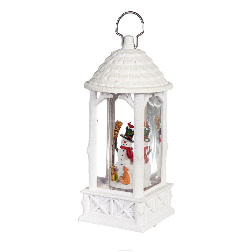 Plow & Hearth saisonniers et cadeaux Lanterne lumineuse en forme de bonhomme de neige et de globe d'eau avec projecteur 0BNZ2247
