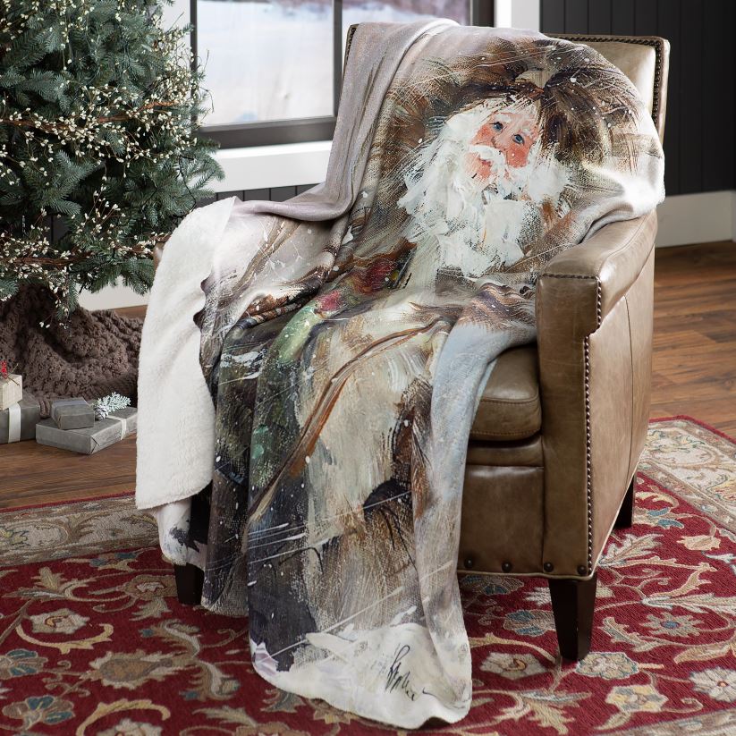 Plow & Hearth saisonniers et cadeaux Northwoods - Jeté polaire sherpa père Noël 0BNZ2281