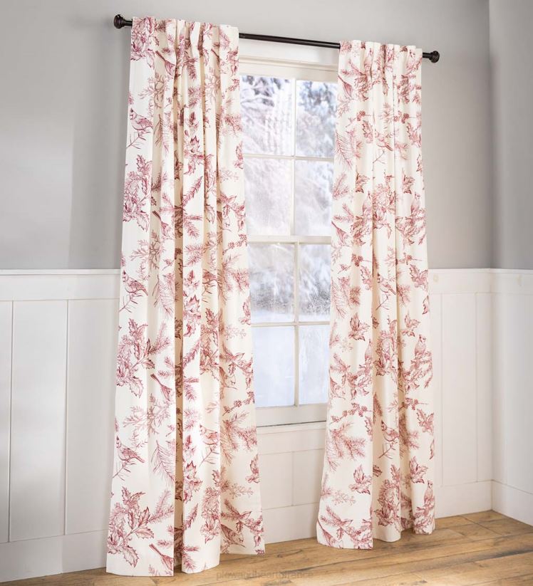 Plow & Hearth saisonniers et cadeaux Passe-tringle en toile d'hiver/rideaux à languette arrière 0BNZ2225