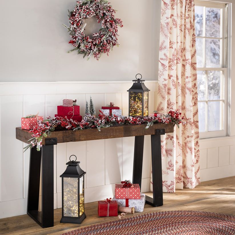 Plow & Hearth saisonniers et cadeaux Passe-tringle en toile d'hiver/rideaux à languette arrière 0BNZ2225