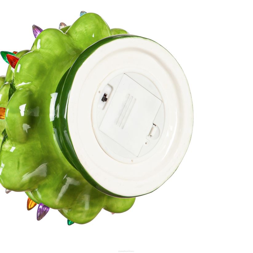 Plow & Hearth saisonniers et cadeaux Sapin de Noël en forme de bonhomme de neige en céramique éclairé 0BNZ2198