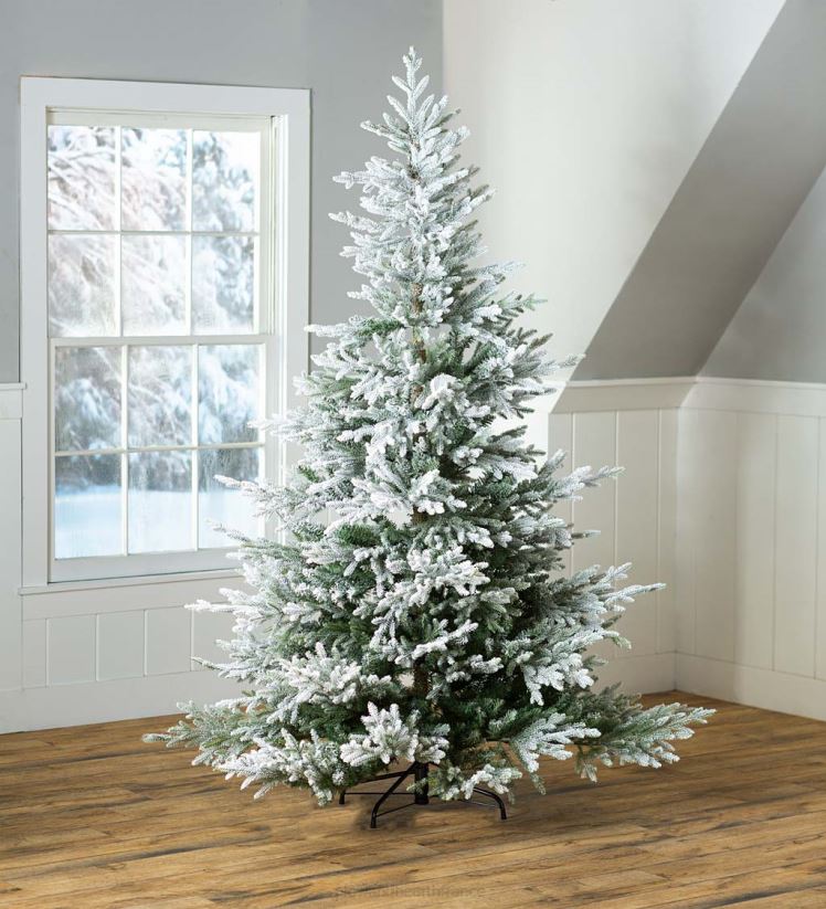 Plow & Hearth saisonniers et cadeaux Sapin de Noël en épicéa de Roanoke floqué 0BNZ2289