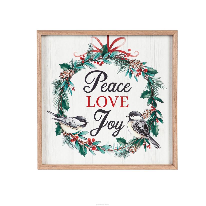 Plow & Hearth saisonniers et cadeaux Tableau Encadré "paix amour joie" 0BNZ2267