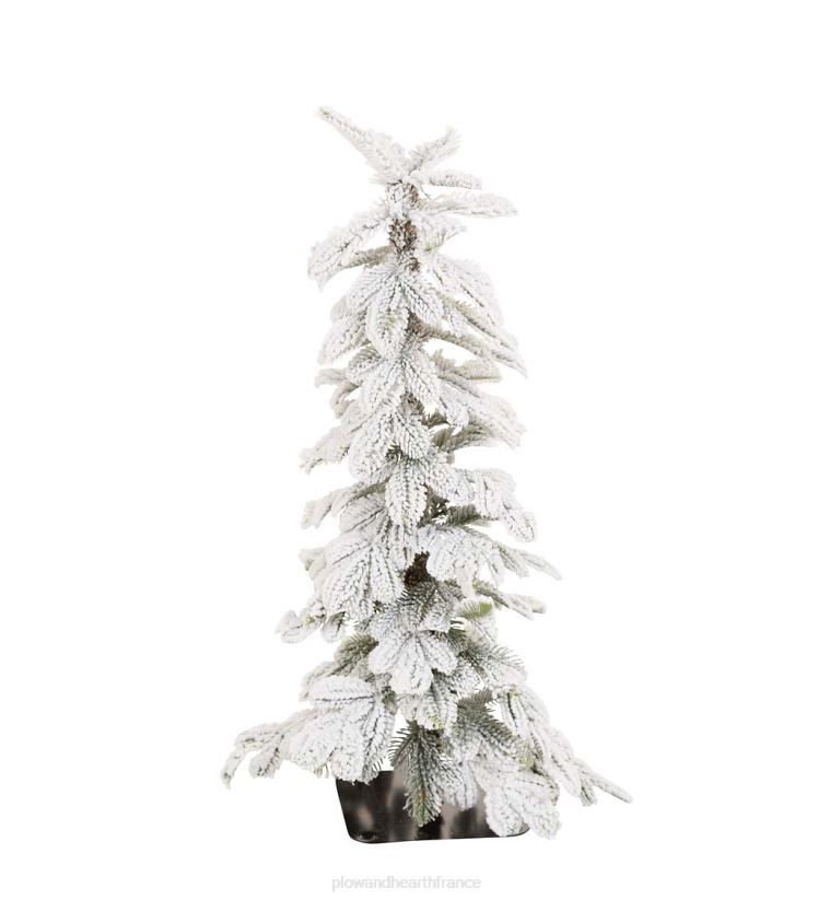 Plow & Hearth saisonniers et cadeaux arbre de table sapin alpin floqué du monte rosa 0BNZ2260