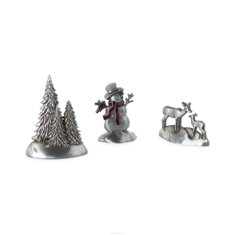 Plow & Hearth saisonniers et cadeaux bonhomme de neige et amis, décorations de vacances en métal, ensemble de 3 0BNZ2166