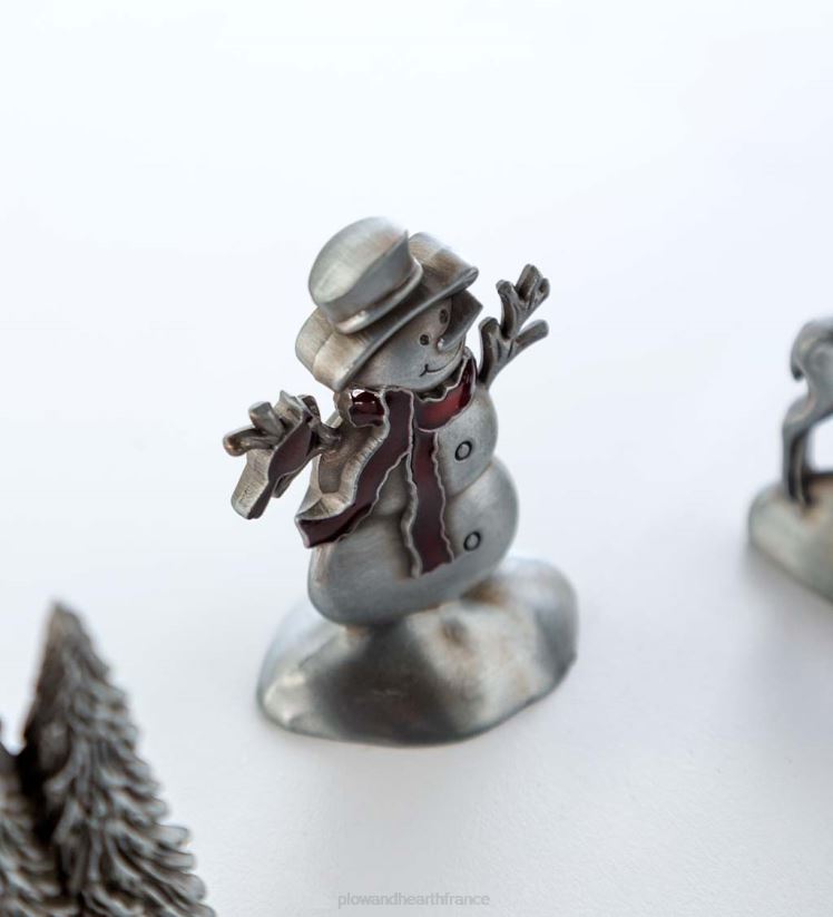 Plow & Hearth saisonniers et cadeaux bonhomme de neige et amis, décorations de vacances en métal, ensemble de 3 0BNZ2166