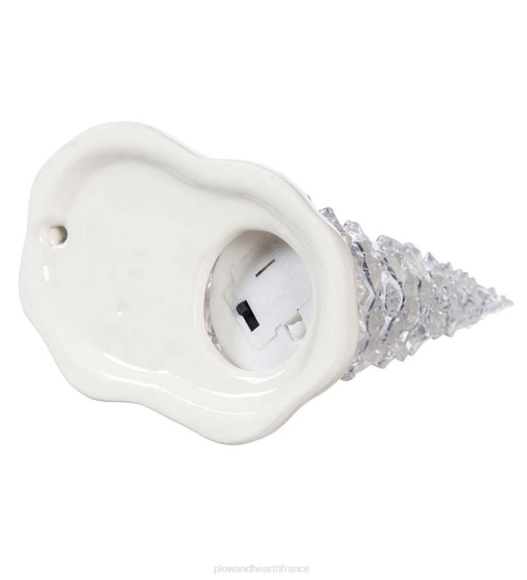 Plow & Hearth saisonniers et cadeaux bonhomme de neige et père Noël en céramique à LED avec arbres, lot de 2 0BNZ2188