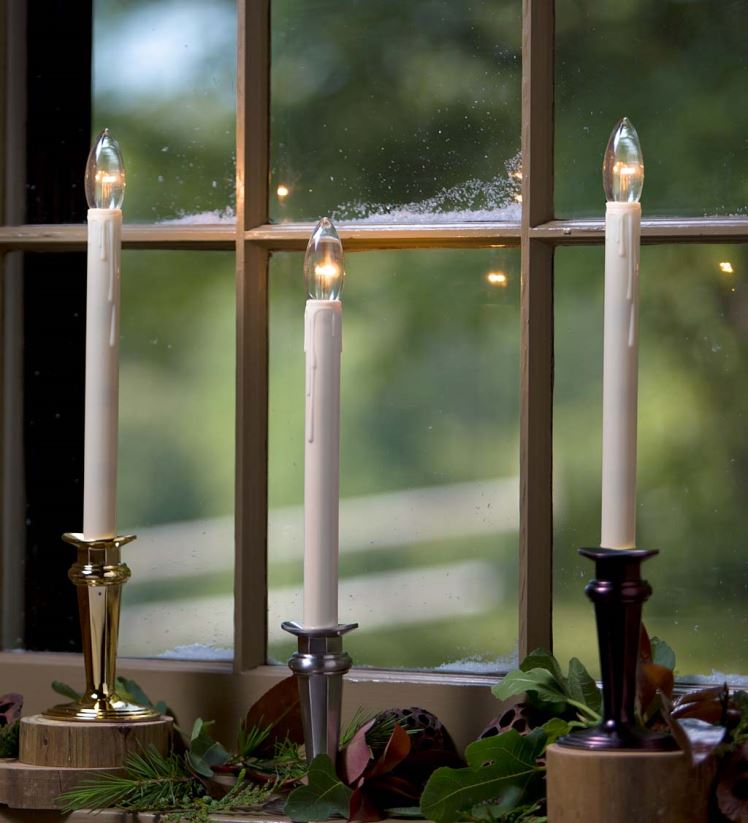 Plow & Hearth saisonniers et cadeaux bougies de fenêtre réglables traditionnelles avec minuterie et télécommande 0BNZ2172