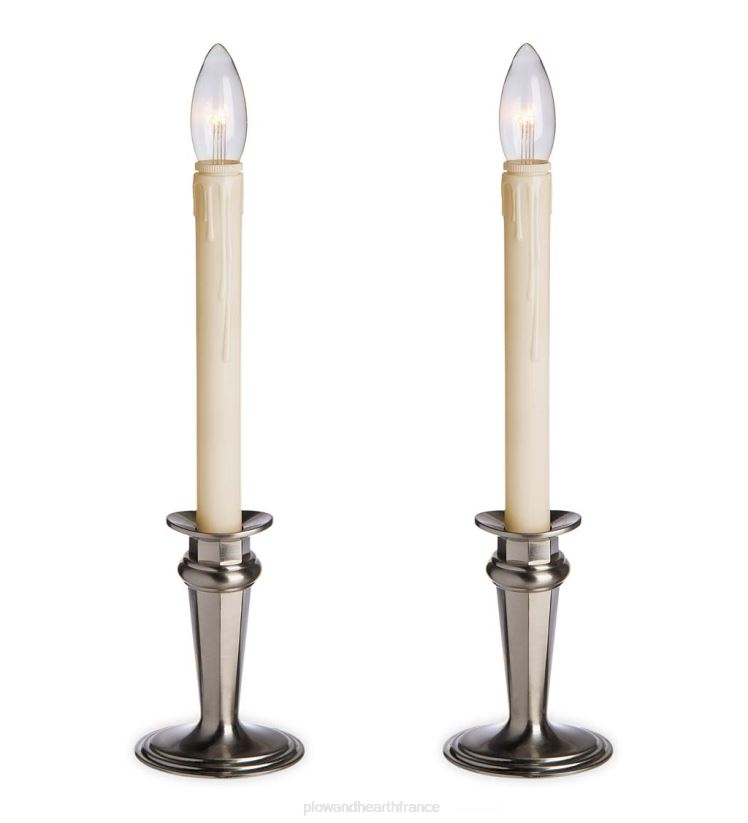 Plow & Hearth saisonniers et cadeaux bougies de fenêtre réglables traditionnelles avec minuterie et télécommande 0BNZ2172