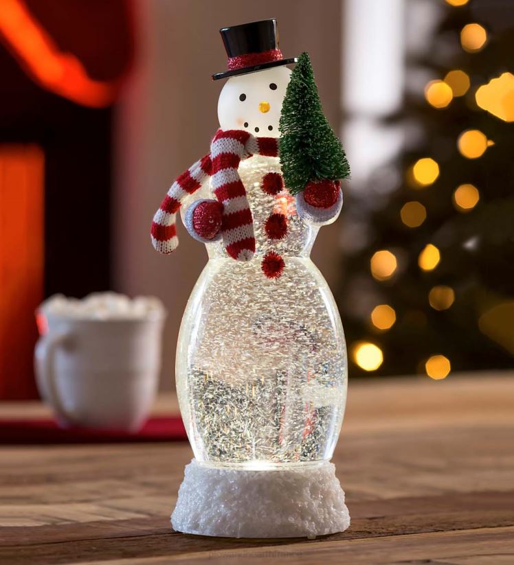 Plow & Hearth saisonniers et cadeaux boule à neige LED bonhomme de neige 0BNZ2215