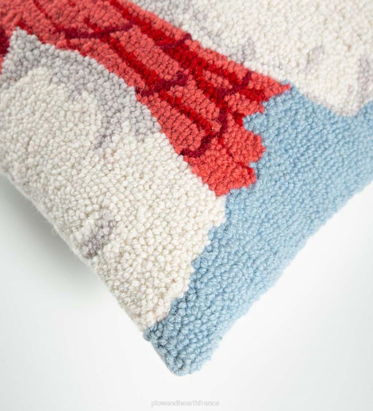 Plow & Hearth saisonniers et cadeaux caniche de vacances avec écharpe en tricot coussin en laine crocheté à la main 0BNZ2228