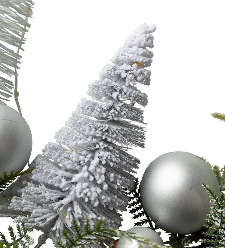 Plow & Hearth saisonniers et cadeaux couronne de vacances éclairée avec des arbres à brosses à bouteilles 0BNZ2173