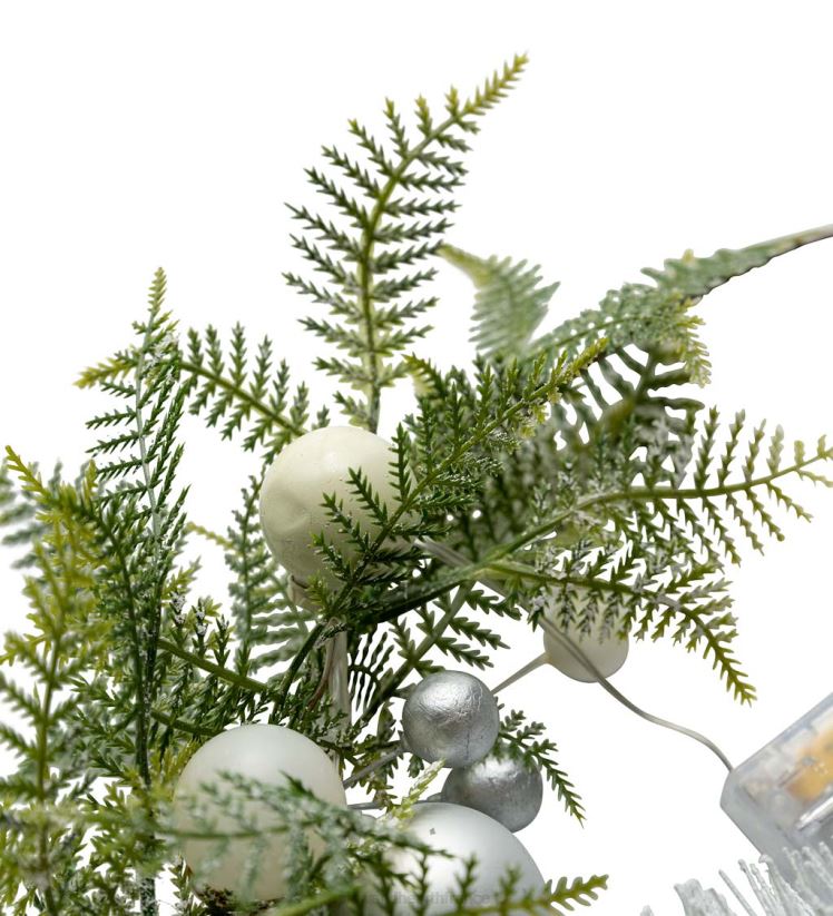 Plow & Hearth saisonniers et cadeaux couronne de vacances éclairée avec des arbres à brosses à bouteilles 0BNZ2173