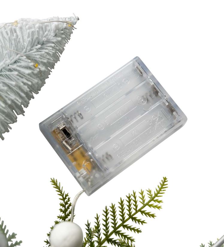 Plow & Hearth saisonniers et cadeaux couronne de vacances éclairée avec des arbres à brosses à bouteilles 0BNZ2173