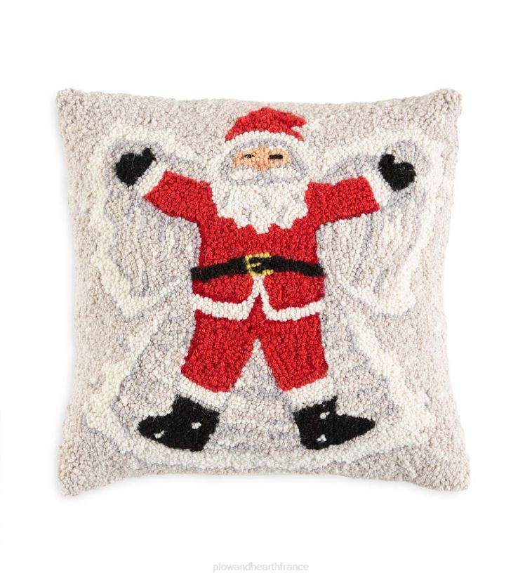 Plow & Hearth saisonniers et cadeaux coussin en laine crocheté à la main ange des neiges du père Noël 0BNZ2199
