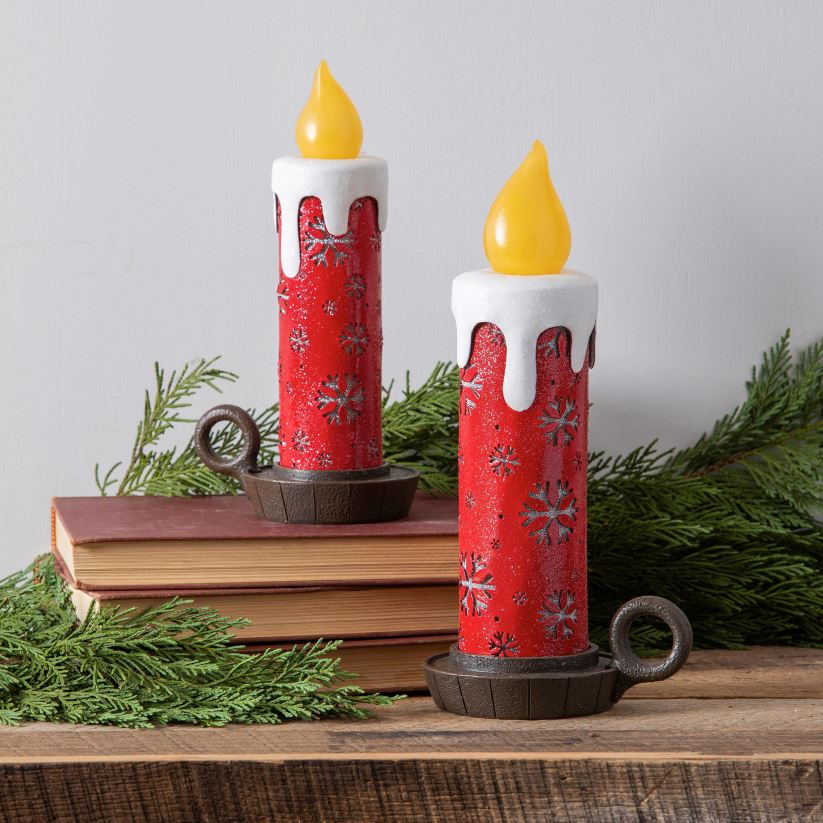 Plow & Hearth saisonniers et cadeaux décor de table chandelier flocon de neige éclairé, lot de 2 0BNZ2176