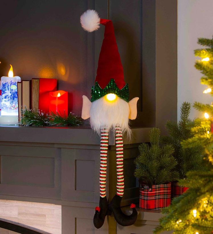 Plow & Hearth saisonniers et cadeaux décoration de table elfe gnome éclairé 0BNZ2263