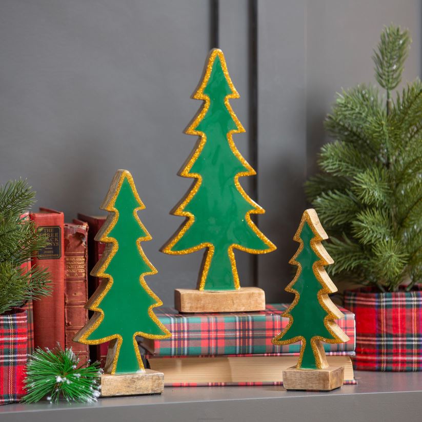 Plow & Hearth saisonniers et cadeaux décoration de table en pin, lot de 3 0BNZ2237