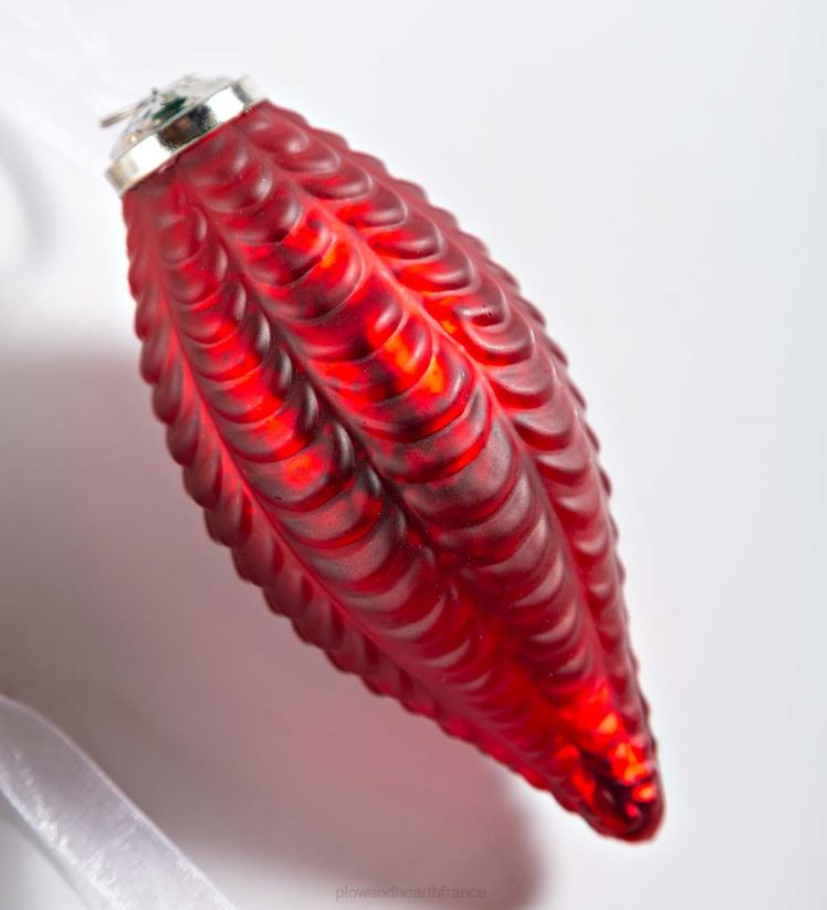 Plow & Hearth saisonniers et cadeaux décorations d'arbre de Noël en verre surdimensionnées, lot de 12 - rouge/vert/or 0BNZ2243