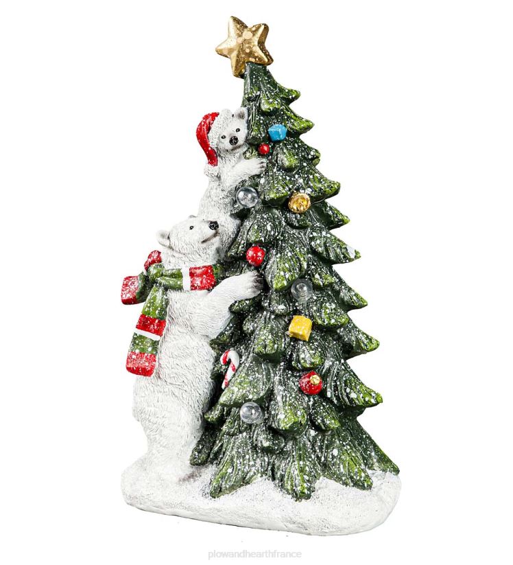 Plow & Hearth saisonniers et cadeaux figurine d'arbre de Noël ours polaire LED 0BNZ2203