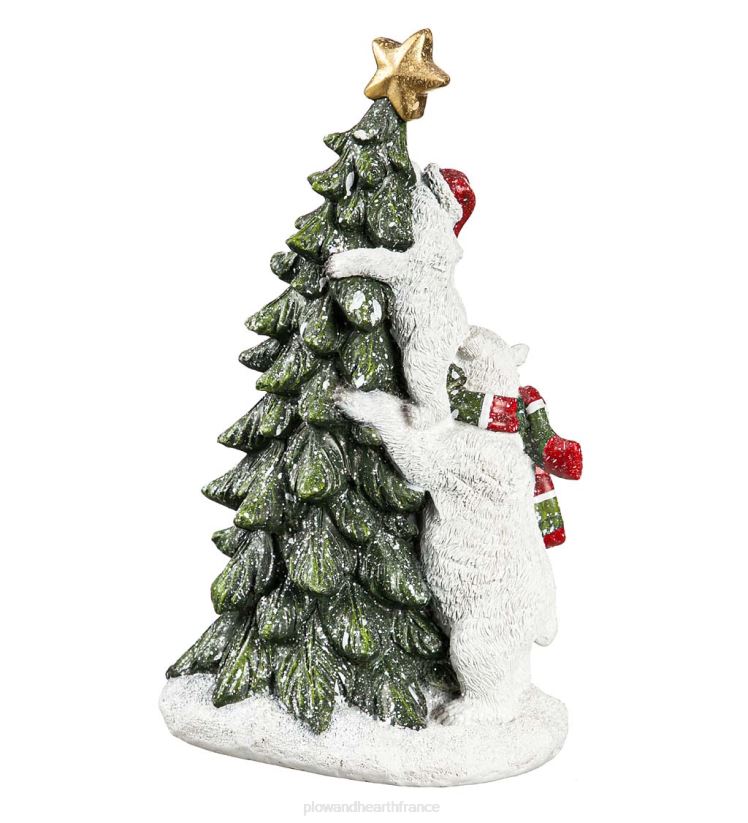 Plow & Hearth saisonniers et cadeaux figurine d'arbre de Noël ours polaire LED 0BNZ2203