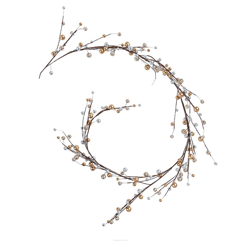 Plow & Hearth saisonniers et cadeaux guirlande de Noël à paillettes et or 0BNZ2194