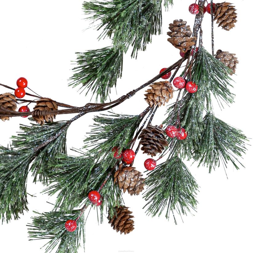 Plow & Hearth saisonniers et cadeaux guirlande de pommes de pin traditions de Noël 0BNZ2183