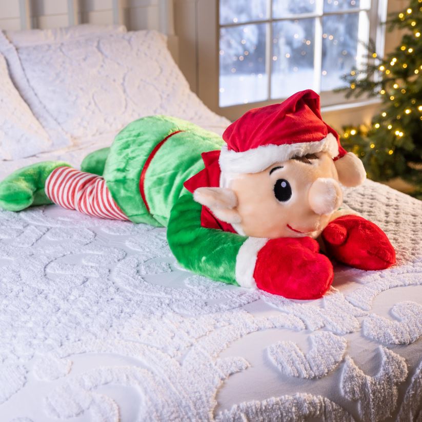 Plow & Hearth saisonniers et cadeaux jingle elf peluche câlin oreiller de corps de vacances 0BNZ2177
