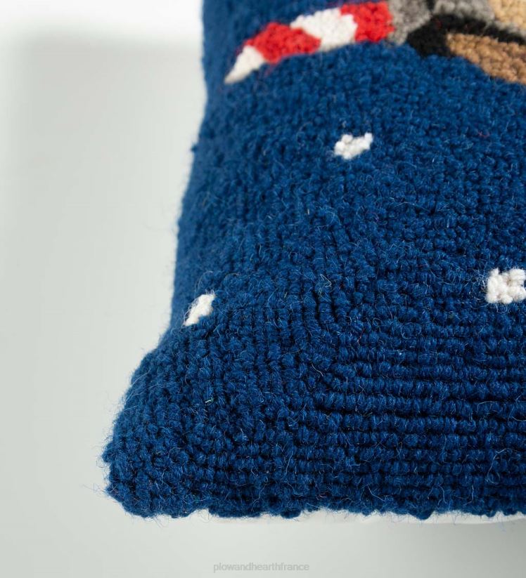 Plow & Hearth saisonniers et cadeaux laboratoire jaune de vacances avec coussin en laine crocheté à la main en canne à sucre 0BNZ2186