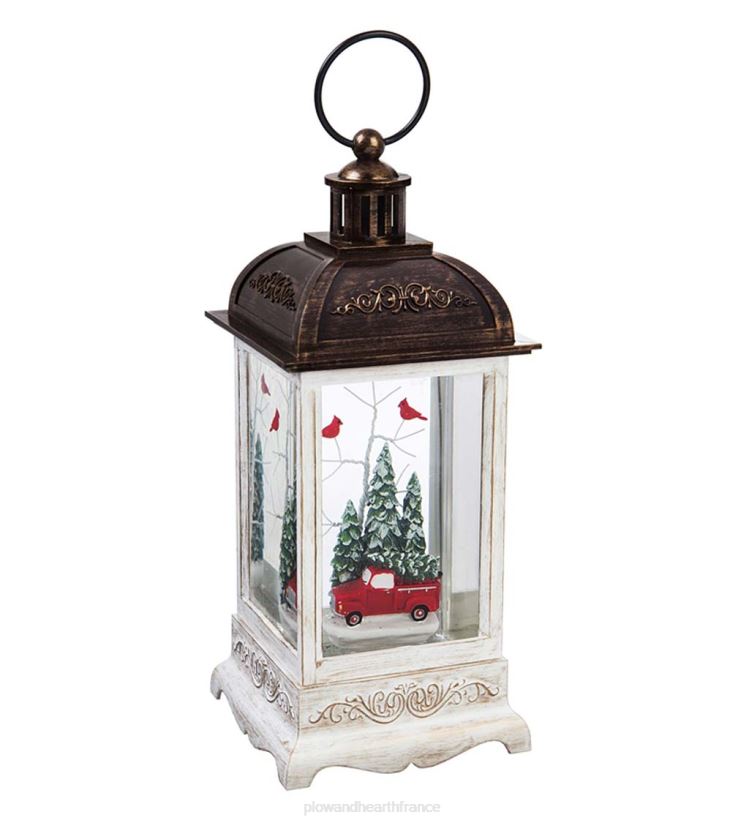 Plow & Hearth saisonniers et cadeaux lanterne LED de camion antique avec décor de table d'action tournante 0BNZ2301