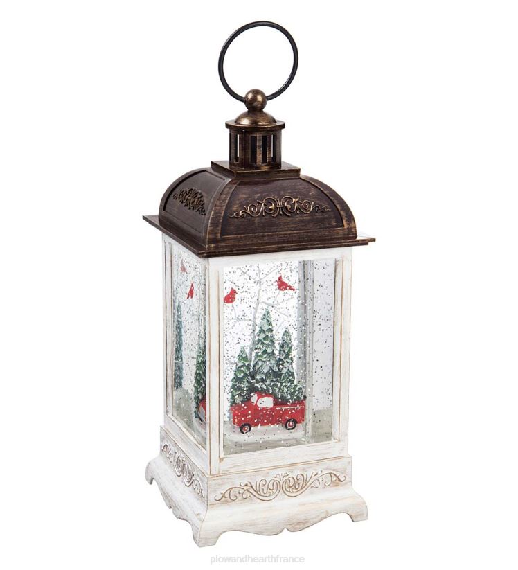 Plow & Hearth saisonniers et cadeaux lanterne LED de camion antique avec décor de table d'action tournante 0BNZ2301