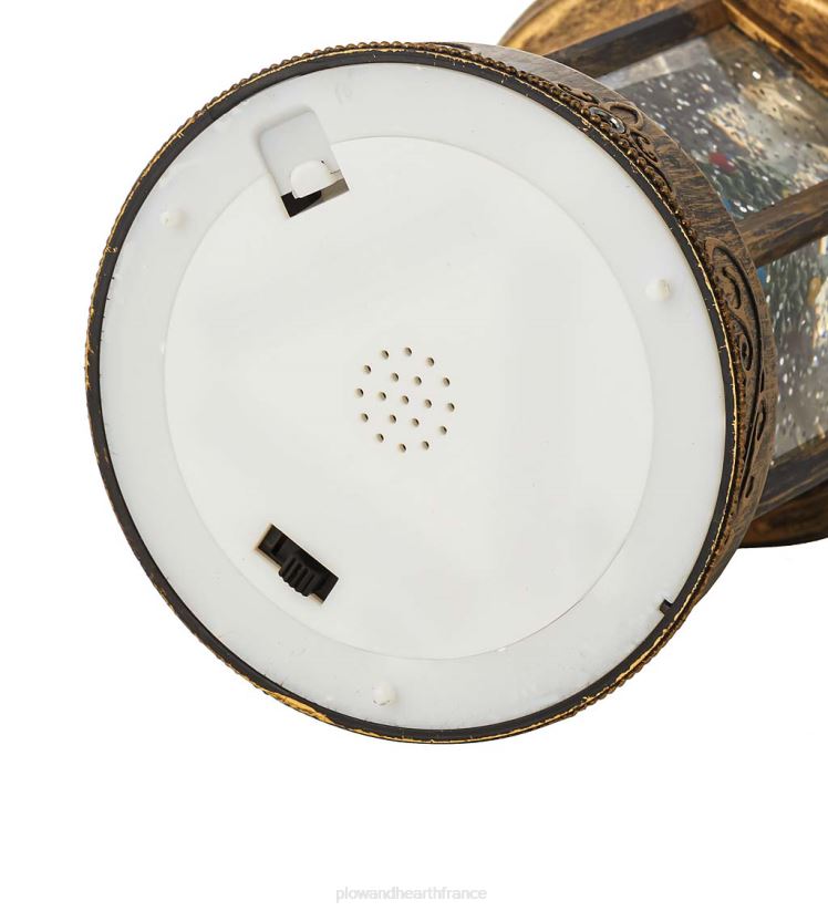 Plow & Hearth saisonniers et cadeaux lanterne de renne éclairée avec décor de table en neige tournante 0BNZ2201