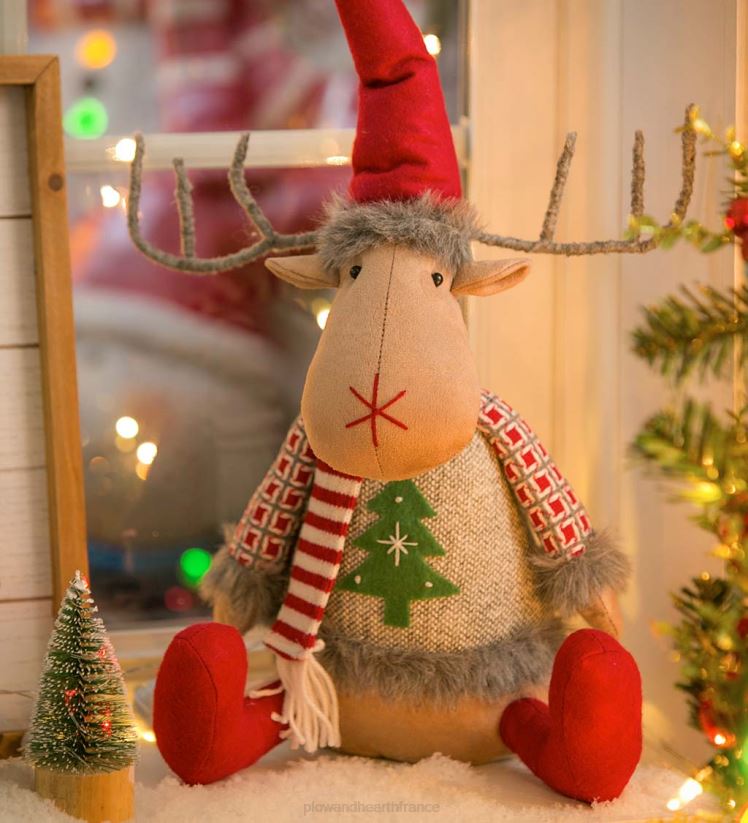 Plow & Hearth saisonniers et cadeaux orignal assis en vacances 0BNZ2187