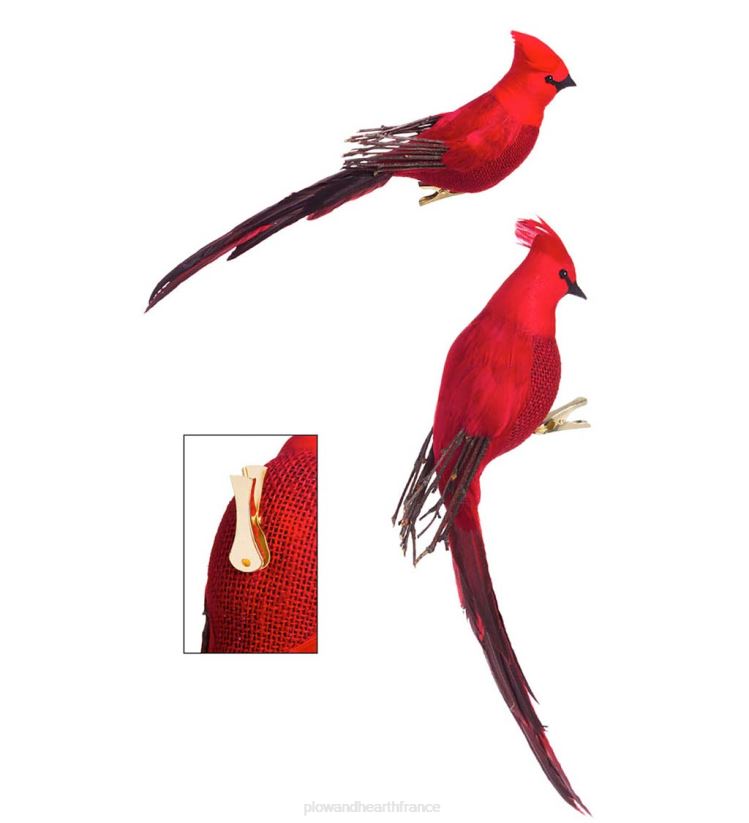 Plow & Hearth saisonniers et cadeaux pince décorative cardinal majestueux, lot de 2 0BNZ2282