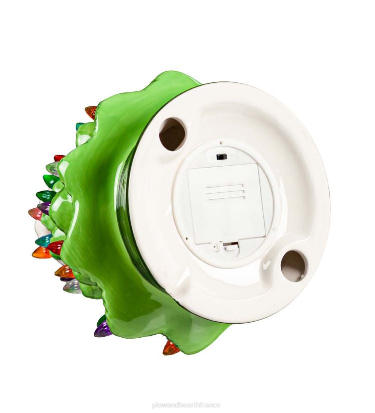 Plow & Hearth saisonniers et cadeaux sapin de Noël en céramique à LED avec bonnet de Noel 0BNZ2276