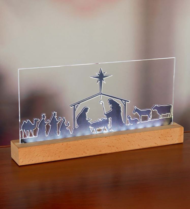 Plow & Hearth saisonniers et cadeaux silhouette de crèche de table à LED 0BNZ2207