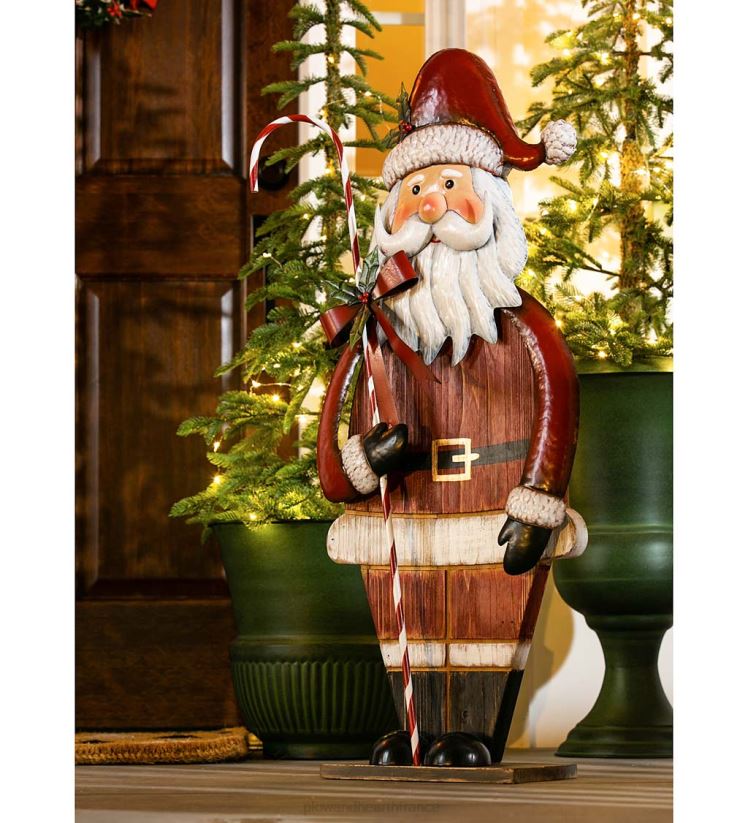 Plow & Hearth saisonniers et cadeaux statuaire père Noël en métal et bois 0BNZ2206