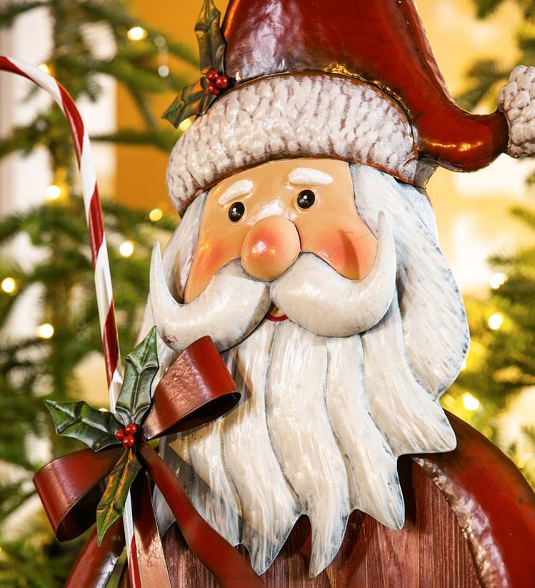 Plow & Hearth saisonniers et cadeaux statuaire père Noël en métal et bois 0BNZ2206