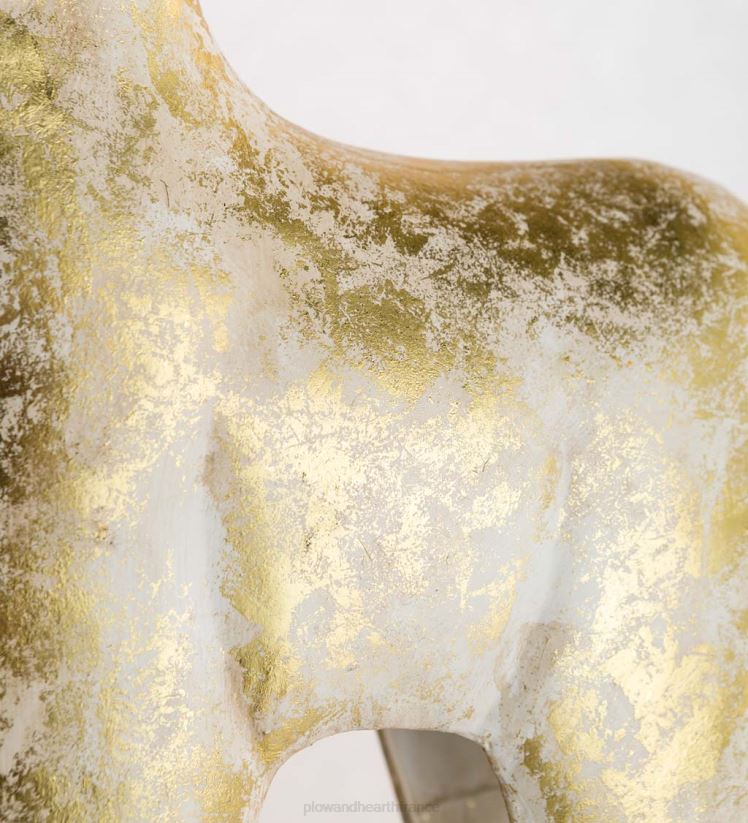 Plow & Hearth saisonniers et cadeaux statues de cerfs en fer doré et blanc 0BNZ2217