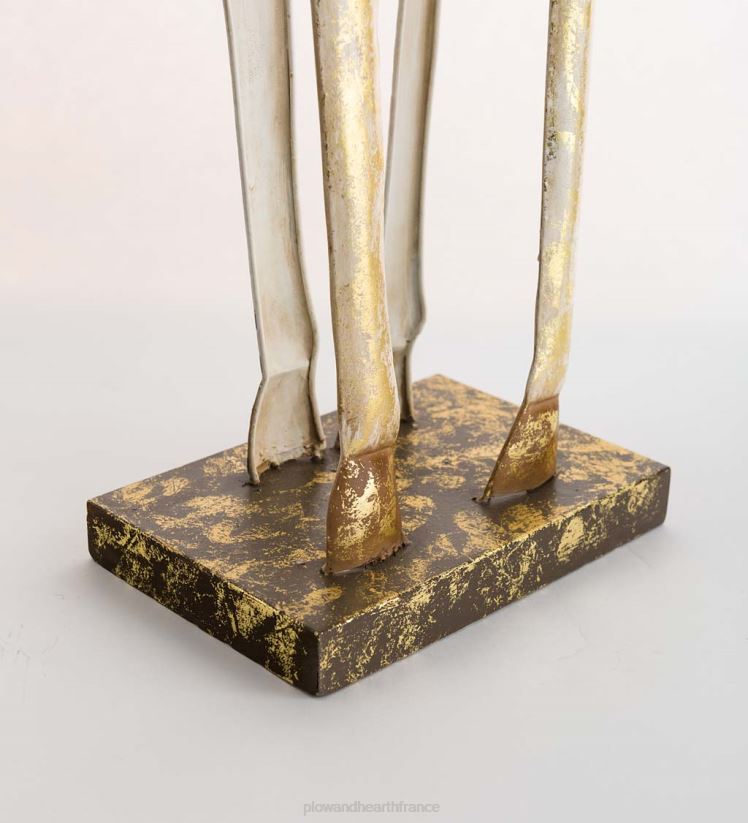 Plow & Hearth saisonniers et cadeaux statues de cerfs en fer doré et blanc 0BNZ2217