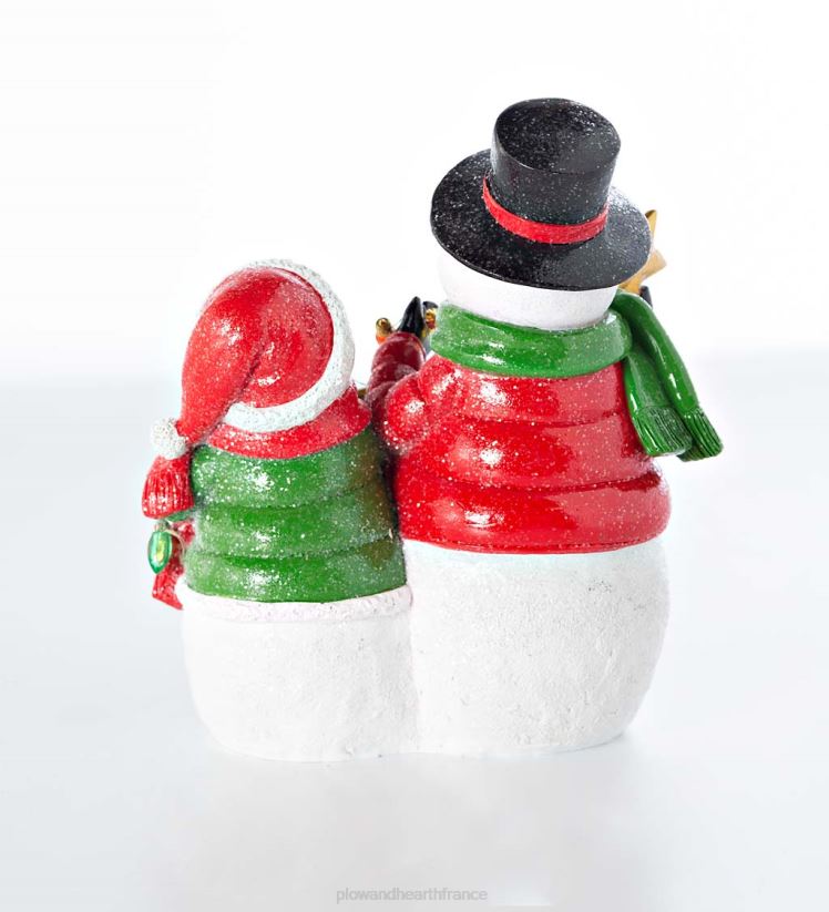Plow & Hearth saisonniers et cadeaux trio de bonhommes de neige éclairés avec des lumières de Noël 0BNZ2234