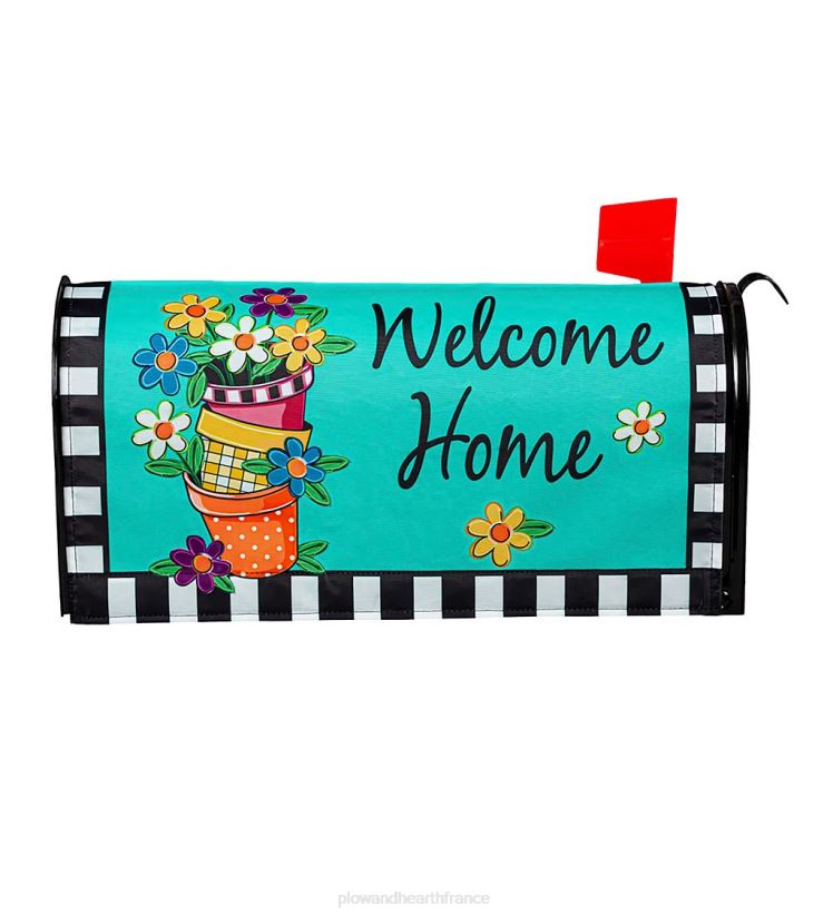 Plow & Hearth saisonniers et cadeaux couverture de boîte aux lettres de pots de fleurs de printemps empilés 0BNZ3113