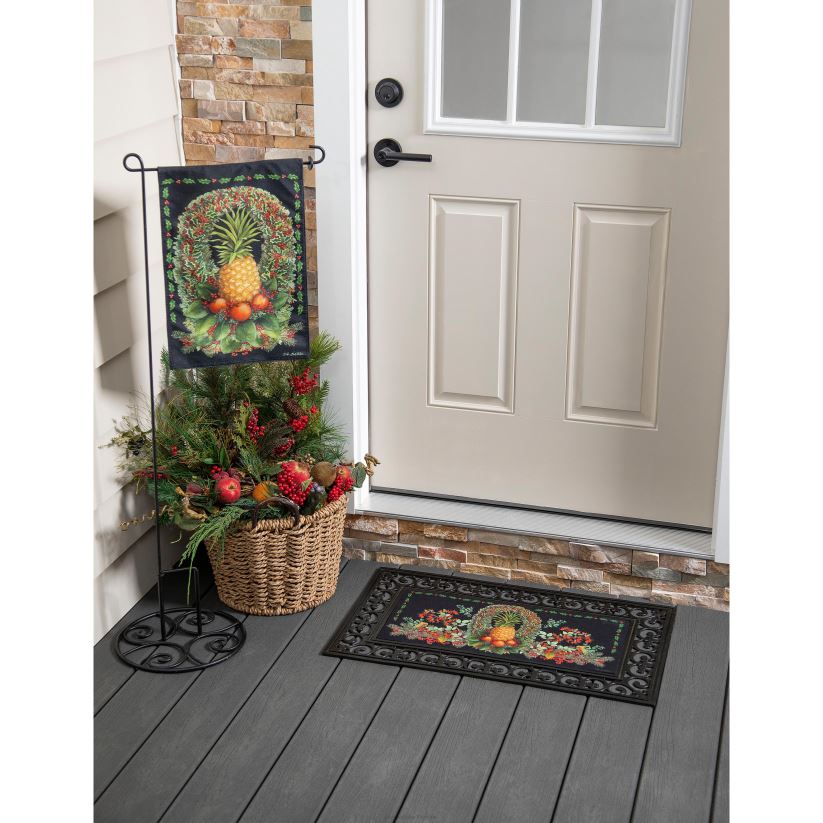 Plow & Hearth saisonniers et cadeaux drapeau de jardin en toile de jute ananas de Noël 0BNZ524