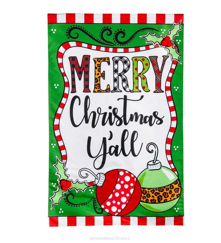 Plow & Hearth saisonniers et cadeaux joyeux noël à tous appliques drapeau de la maison 0BNZ532