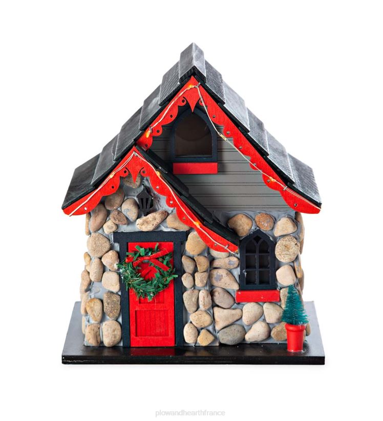 Plow & Hearth saisonniers et cadeaux Nichoir de Noël éclairé 0BNZ3086